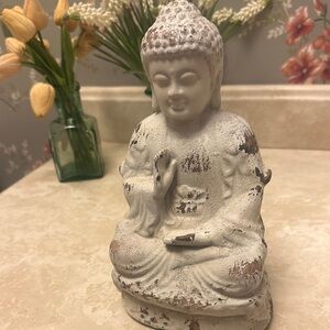 Distressed White Buddha Statue